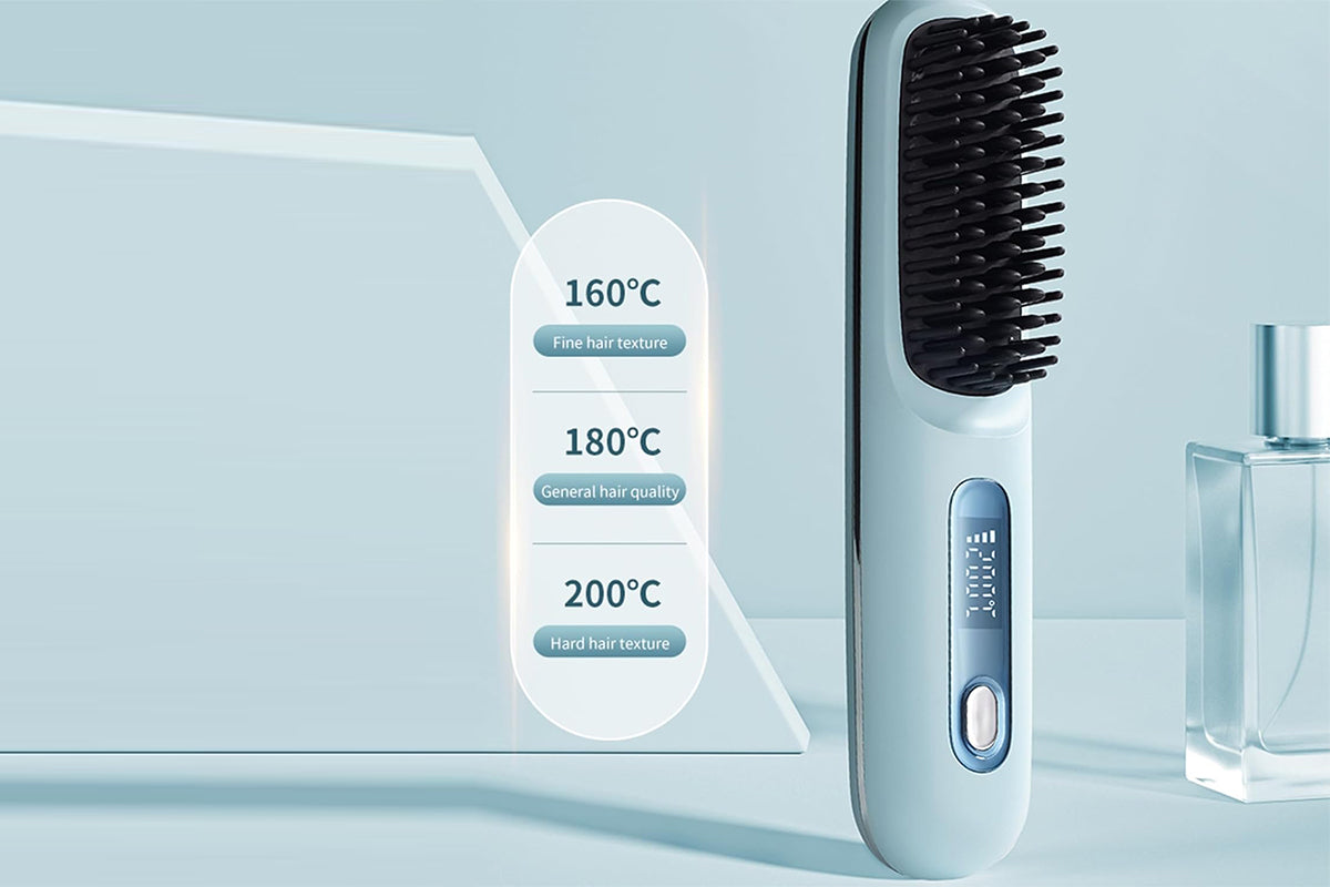 Portable Hair Straightener Brush USB Cordless Mini Comb Polyimide Plates Anti-Scald Straight Hair Brush