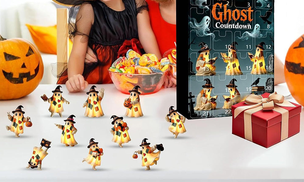 24 Day Halloween Ghost Countdown Calendar 2D Acrylic Collectible Decorations