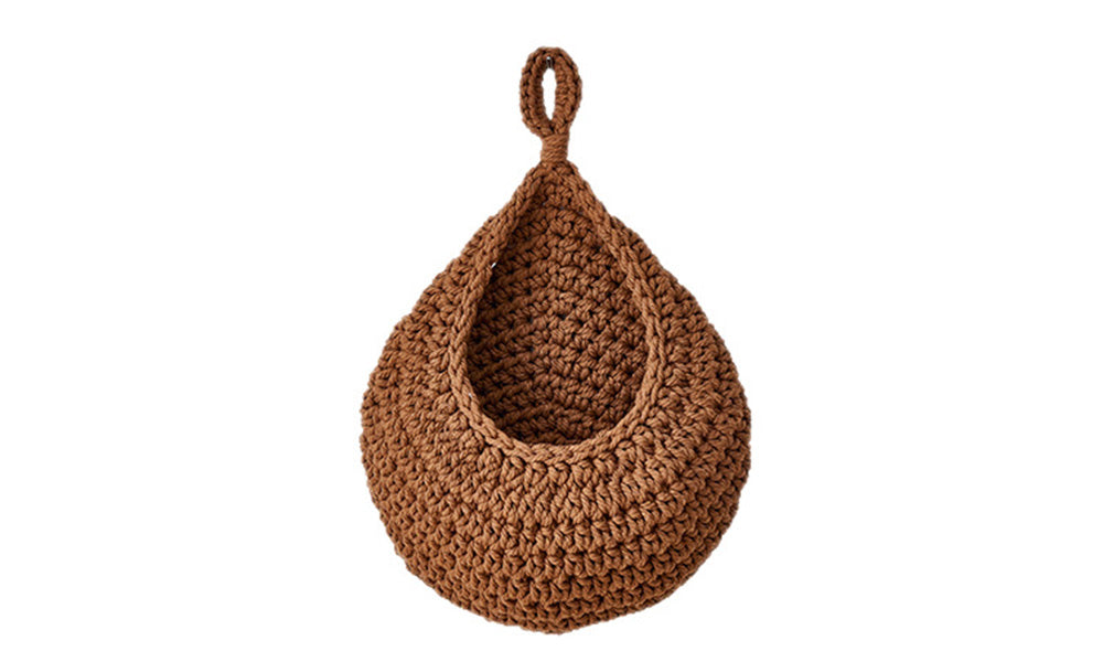 3Pcs Hanging Storage Basket Cotton Rope Vegetable Fruit Wall Organizer
