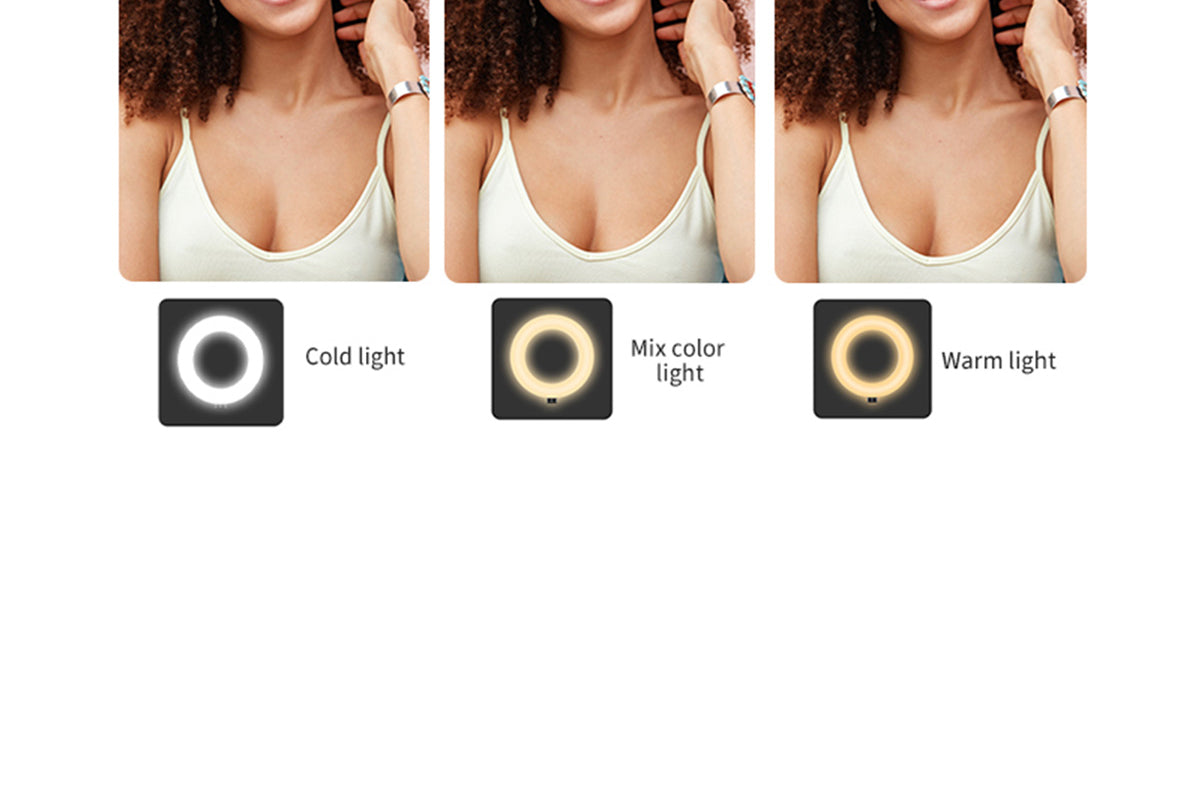 Ring Light with Stand for Desk Clip On LED Selfie Light Desktop for Zoom Meeting