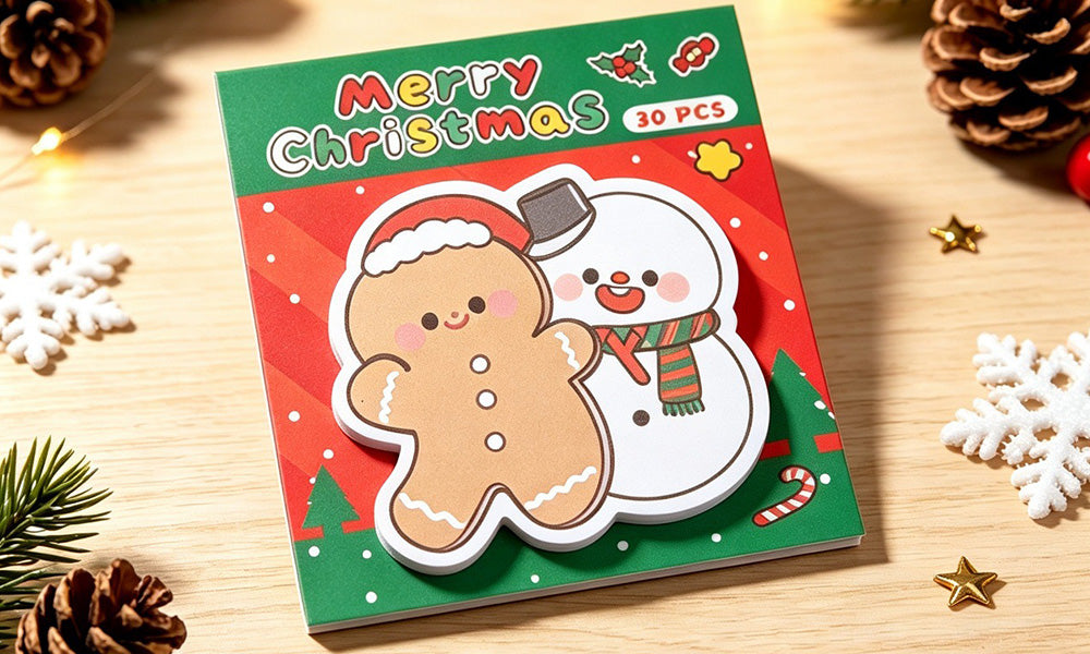 8/12 PCS Die Cut Christmas Sticky Notes with Repositionable Adhesive