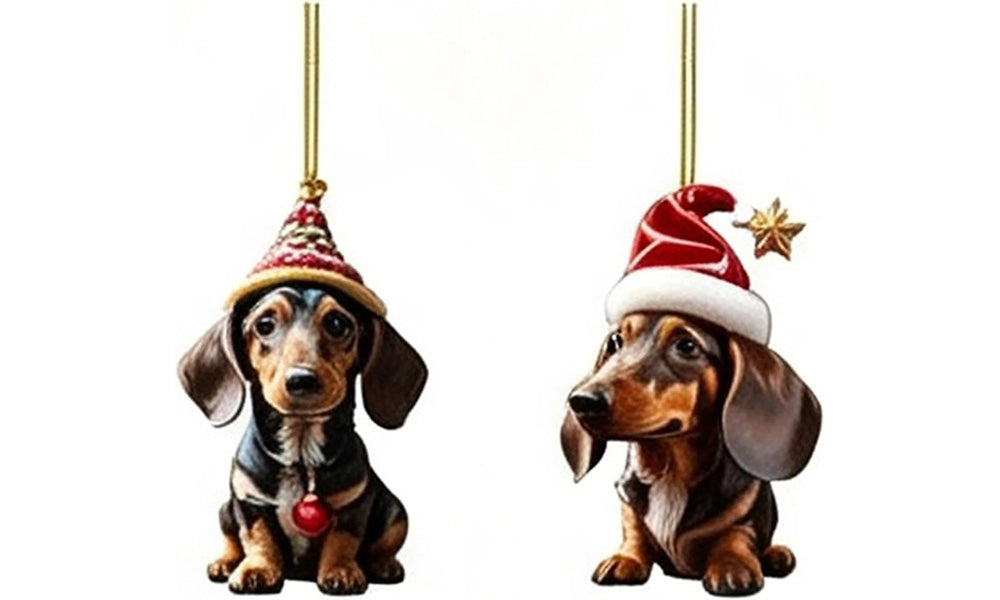24 Day Christmas Advent Calendar Dachshund Acrylic Hanging Decorations