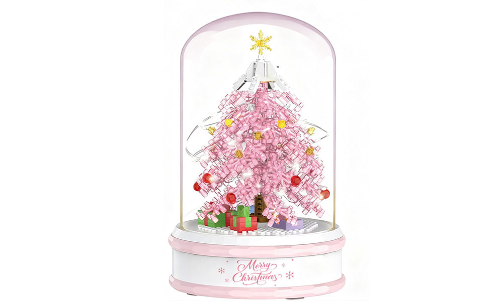 Christmas Tree Building Blocks Set with LED Lights and Music Box for Kids Teens Adults