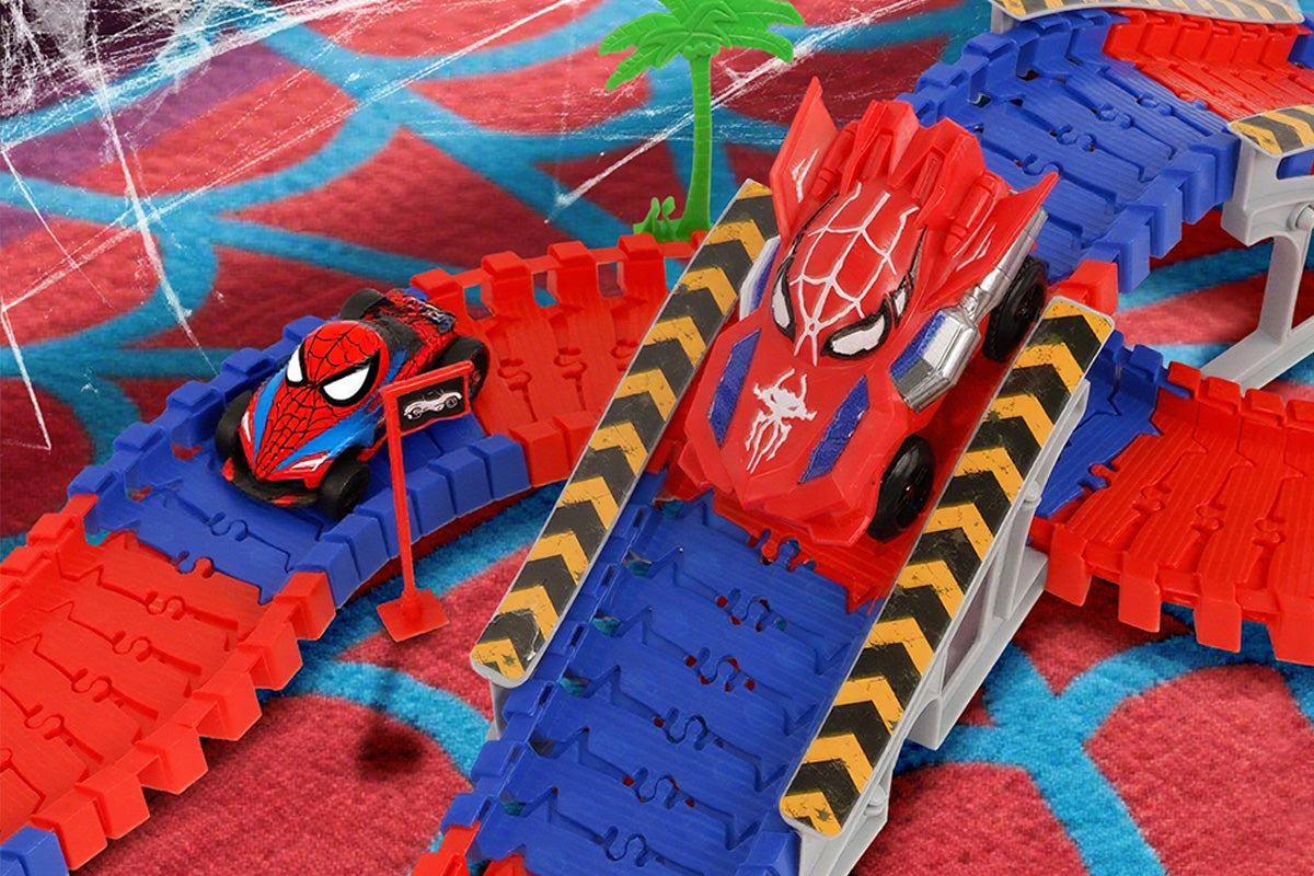 212Pcs Set Spider Race Track Toys for Kids Christams Birthday Gift