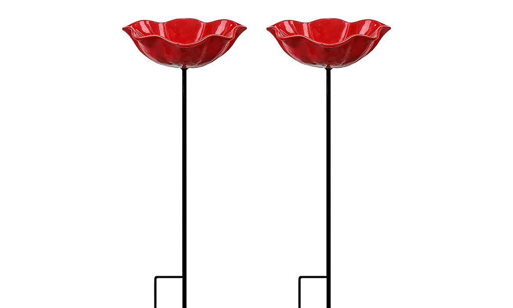 1/2PCS Metal Bee Water Feeder Flower Shape Garden Stake for Outdoor Garden