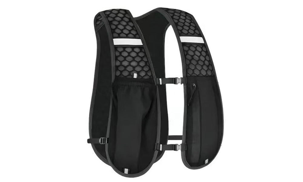 2Pcs Multi-Pocket Running Vest with Reflective Strip Cycling Run Backpack