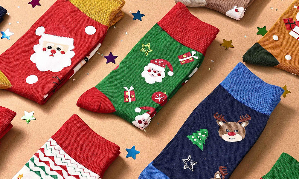 Christmas Advent Calendar with Cotton Mid Calf and Ankle Socks