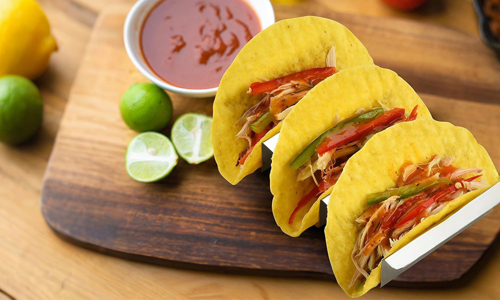1 or 2 Stainless Steel Taco Holder Stand Wave Shaped Taco Tray for Dishwasher and Oven