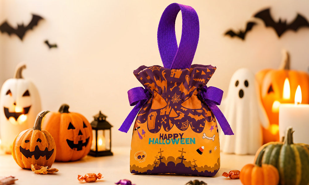 5 PCS Halloween Pumpkin Canvas Candy Gift Bags