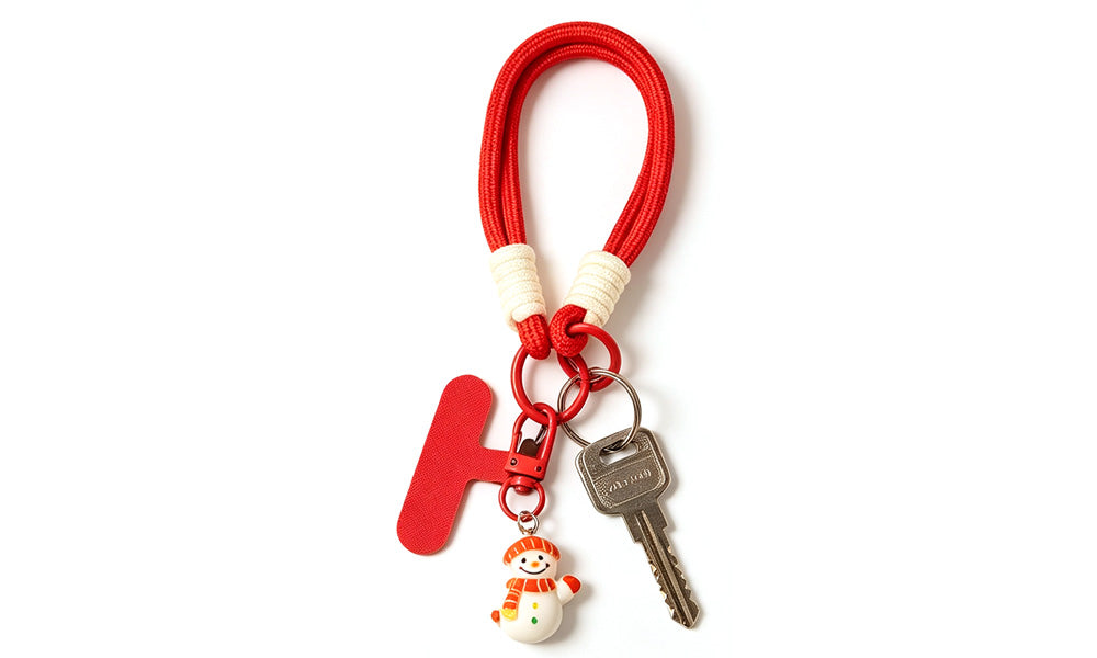 3/6PCS Red Christmas Wrist Straps Phone Case Lanyards and Keychains