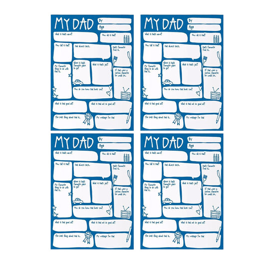 4Pcs DIY Family Questions and Answer Interview Card Greeting Card to Daddy