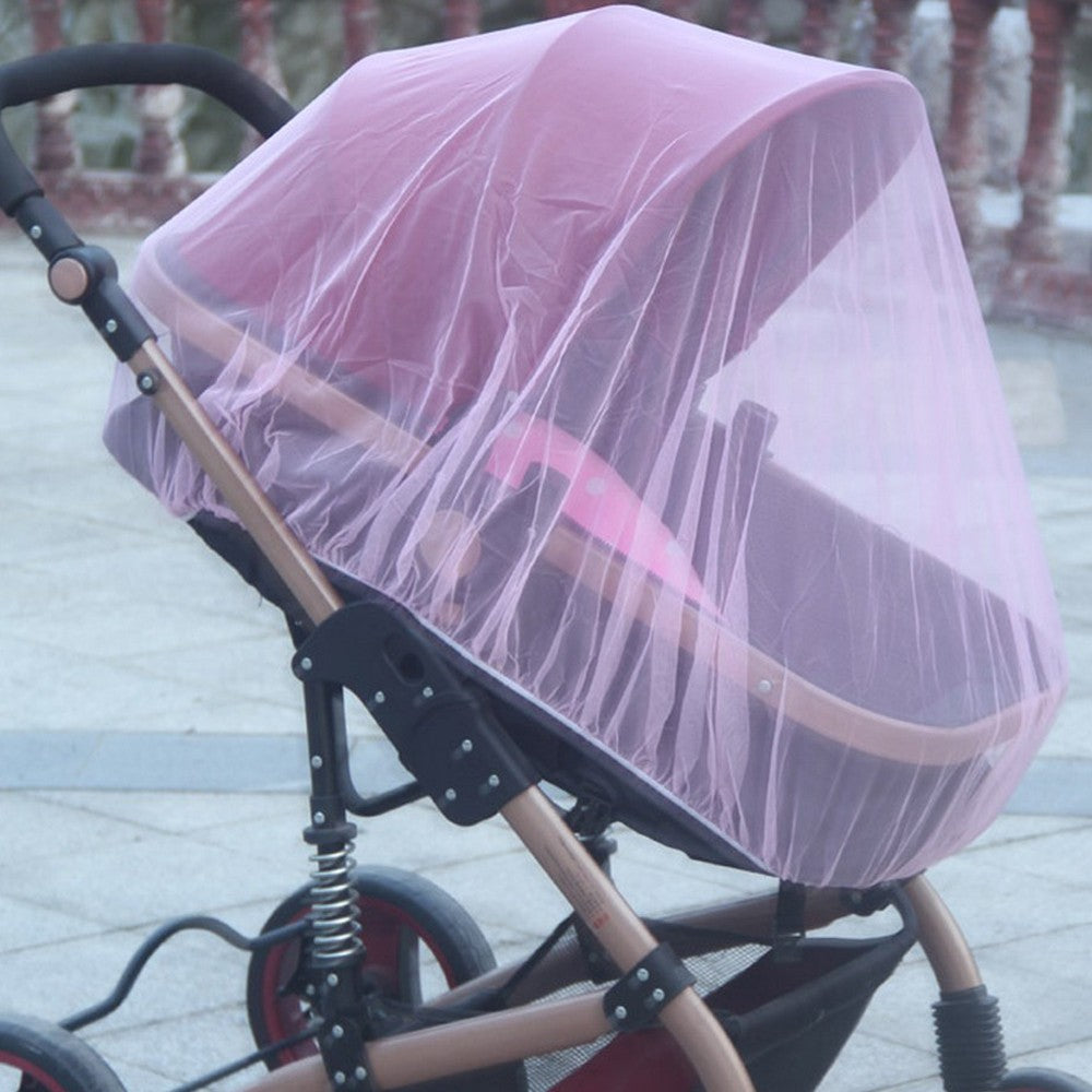 2Pcs Stroller Mosquito Net Full Cover Bug Net Protective Net - Pink
