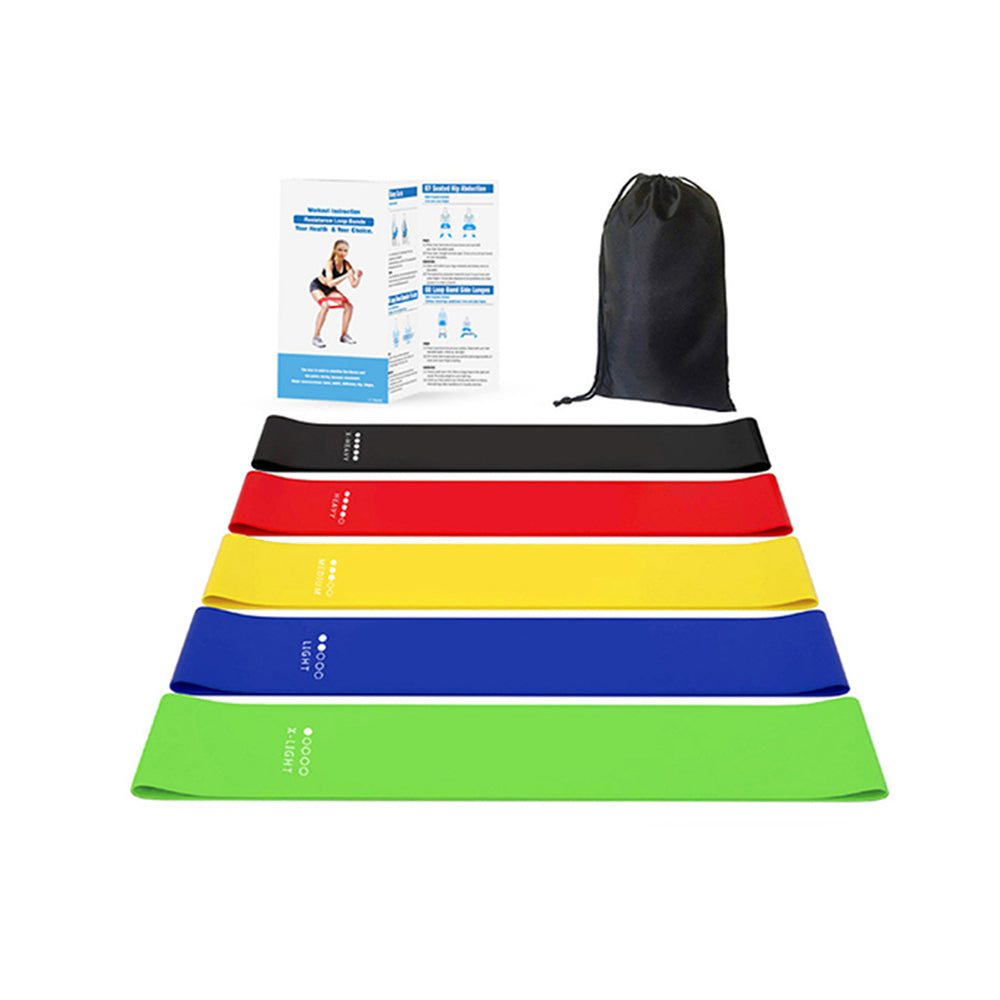 5Pcs Resistance Loop Exercise Bands Fitness Yoga Tension Band Elastic Band