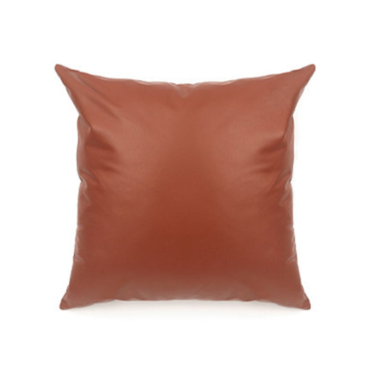 1Pc 45x45cm PU Leather Pillow Case Sofa Cushion Cover - Orange