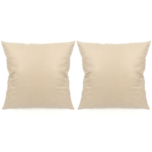 2Pcs 45x45cm PU Leather Pillow Case Sofa Cushion Cover - Beige