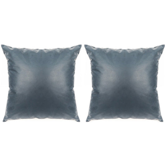 2Pcs 45x45cm PU Leather Pillow Case Sofa Cushion Cover - Blue