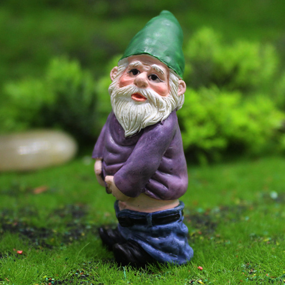 4Pcs Mini Drunk Dwarf Resin Gnomes Statues Garden Decor