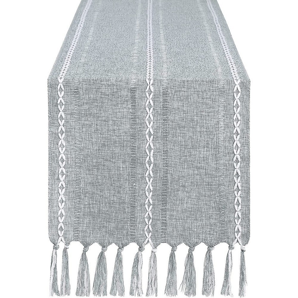 33x305cm Linen Table Runner Farmhouse Table Runner - Blue