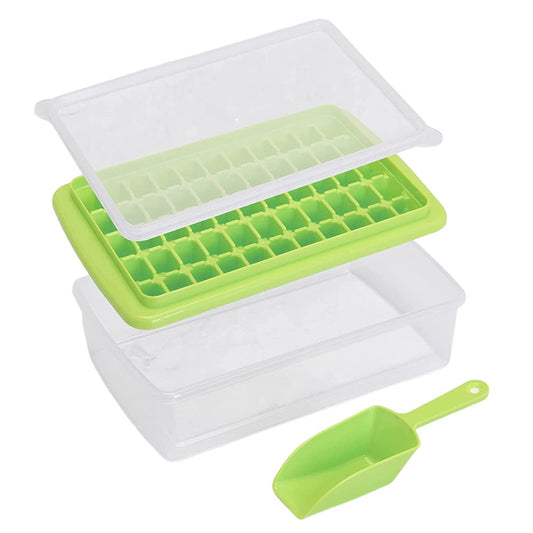 1Pc 55 Nugget Ice Cube Tray Easy Release Ice Cube Maker Mold with Bin - Green