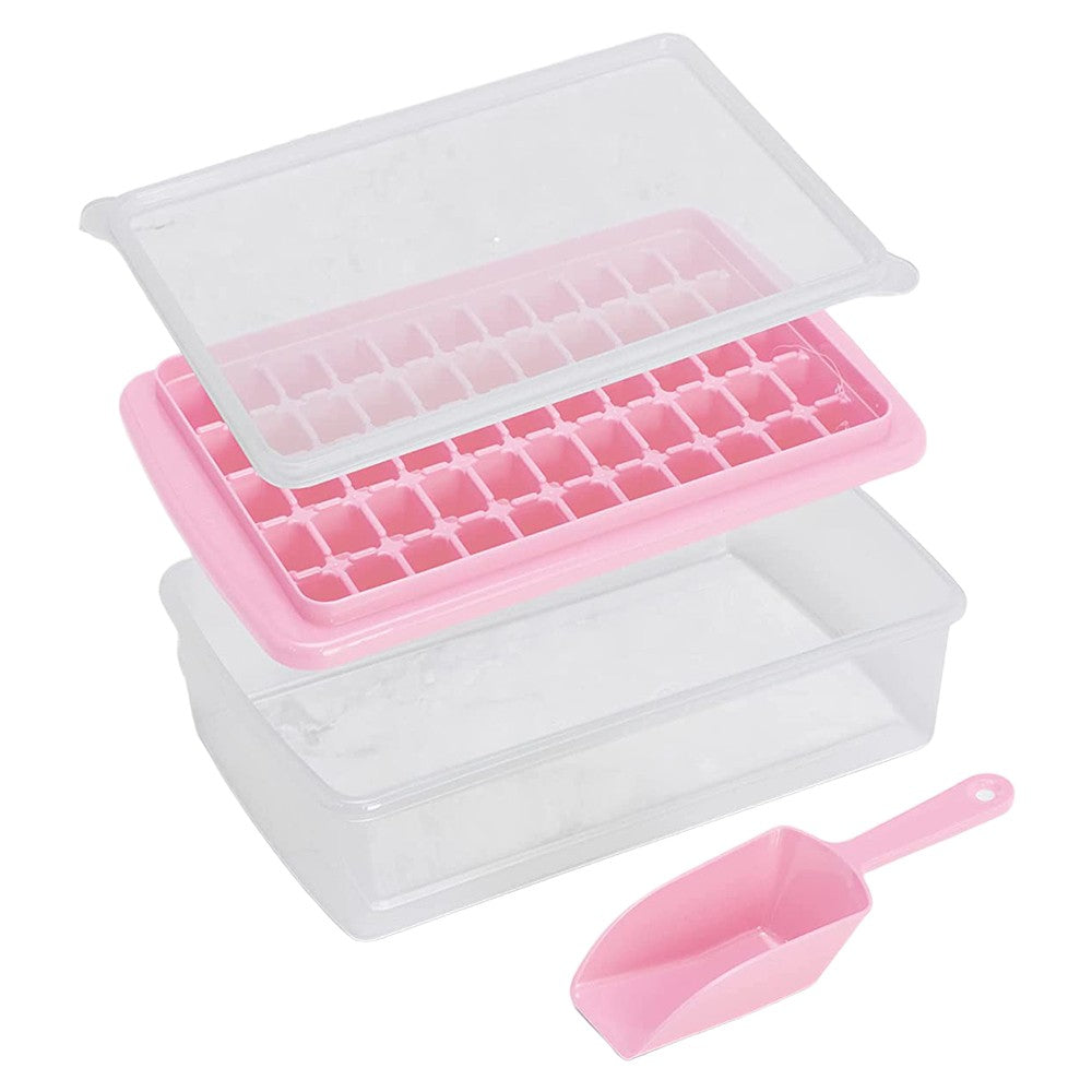 1Pc 55 Nugget Ice Cube Tray Easy Release Ice Cube Maker Mold with Bin - Pink