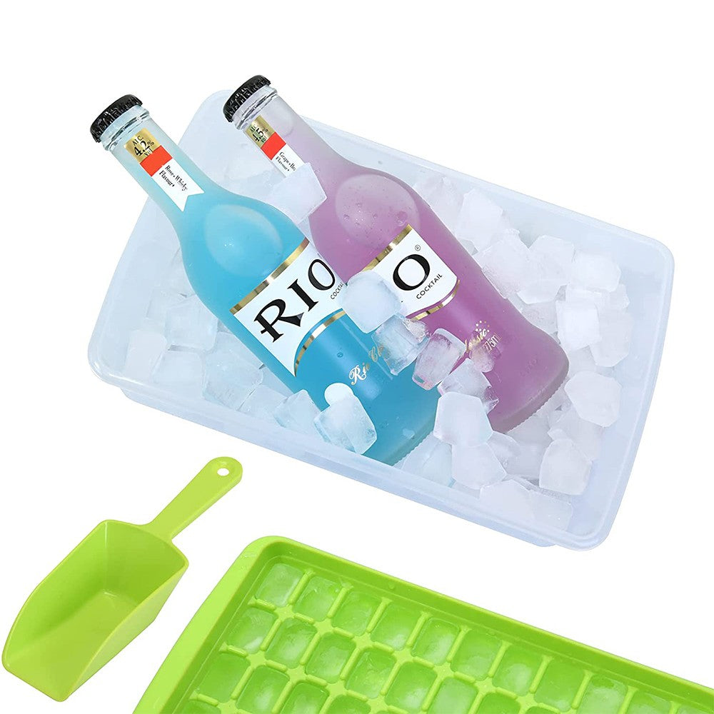 1Pc 55 Nugget Ice Cube Tray Easy Release Ice Cube Maker Mold with Bin - Green
