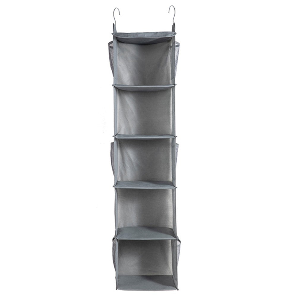 Foldable Wardrobe Hanging Storage Bag Clothes Shoes Hanger Organizer - Grey