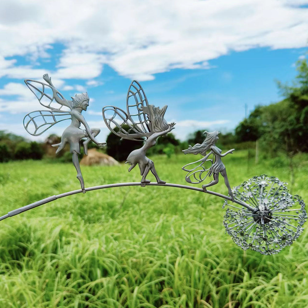 Fairies Dandelions Outdoor Garden Statue Sculpture Style 1