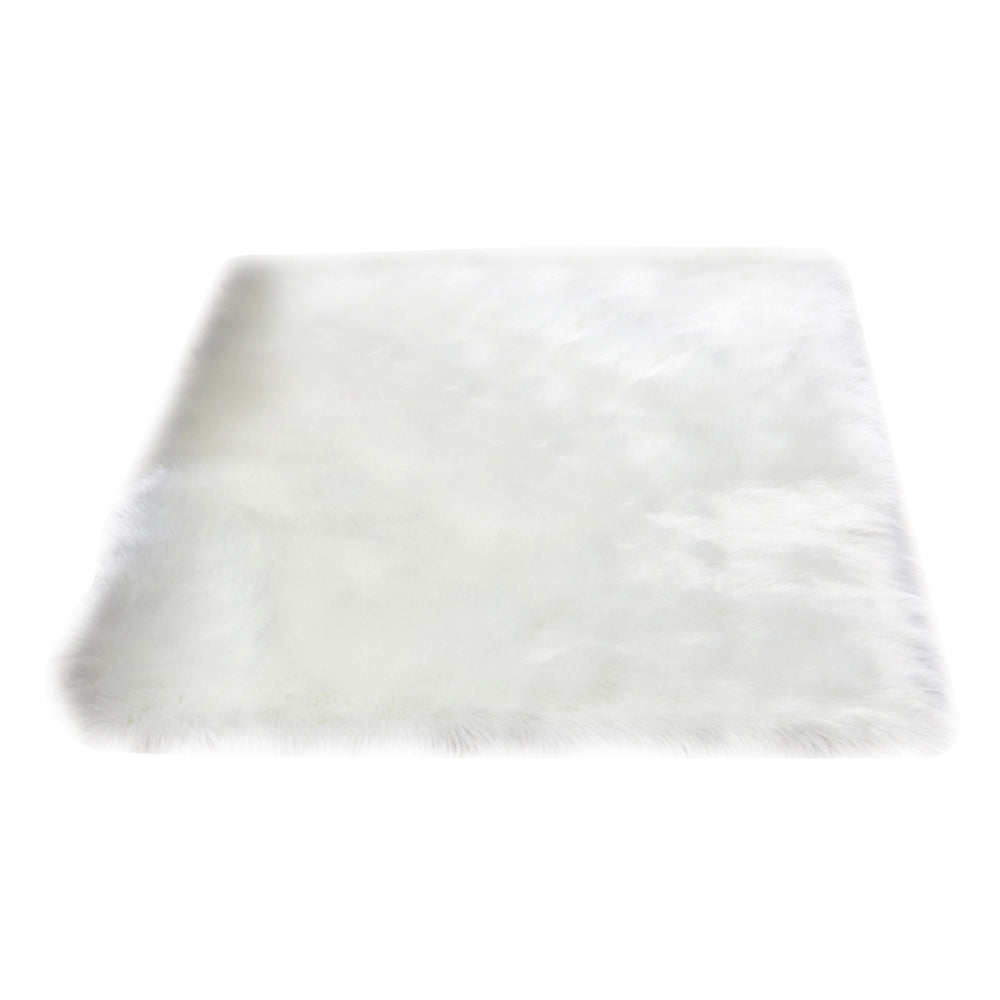 90x180cm Shaggy Rug Cute Plush Non Slip Rug Fluffy Carpets for Bedroom - White