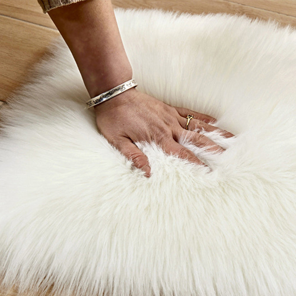 90x180cm Shaggy Rug Cute Plush Non Slip Rug Fluffy Carpets for Bedroom - White