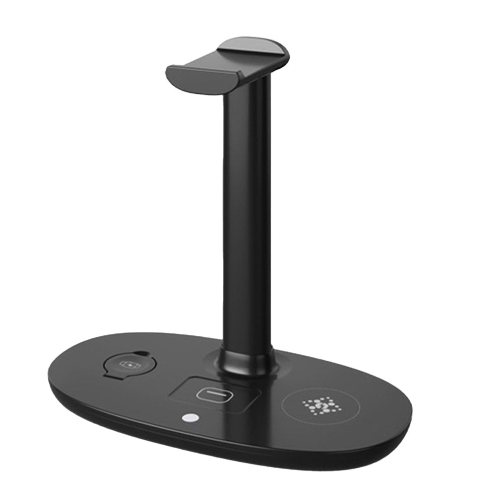 4-in-1 Wireless Charger Qi Fast Charging Station Charging Dock for iPhone -Black