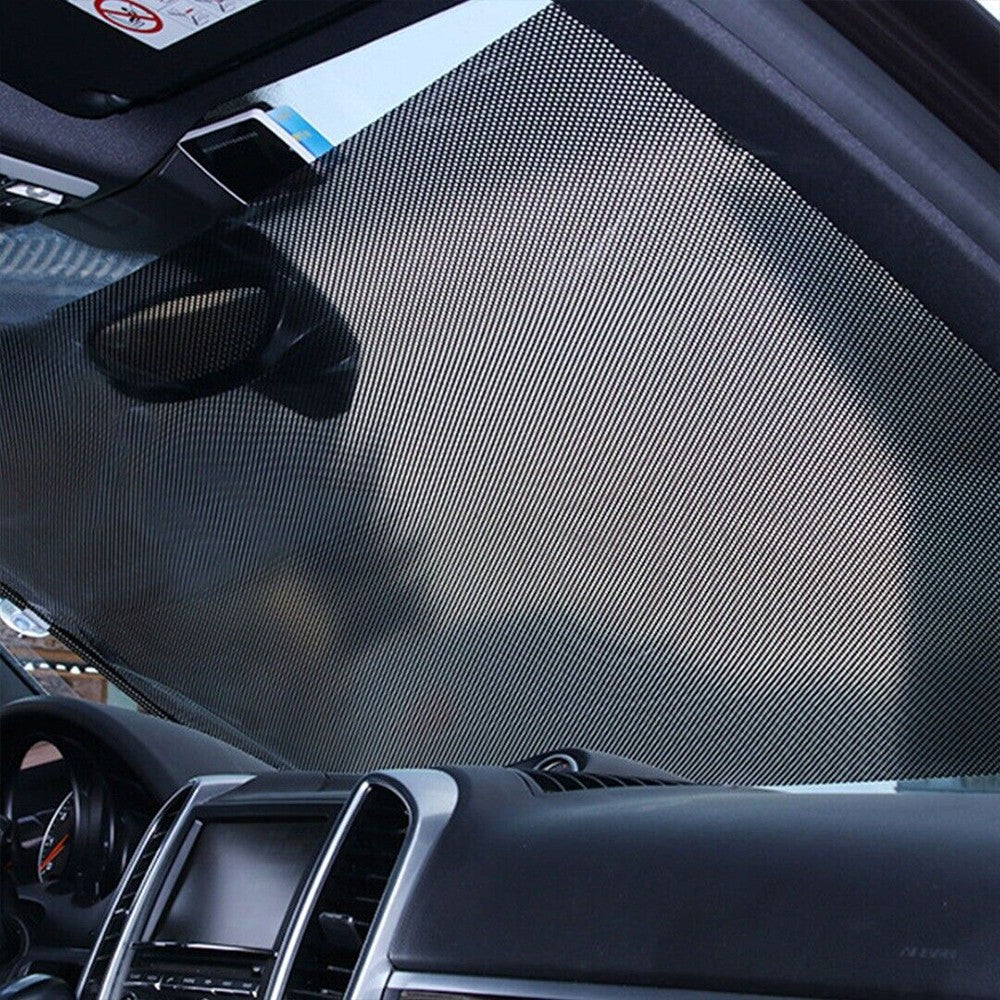 125x50cm Retractable Roller Blinds Car Sunshade Cover Blackout Curtains Black