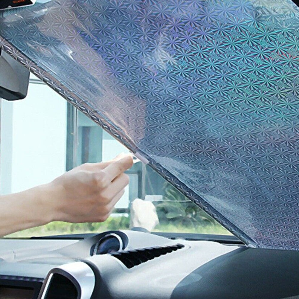 125x50cm Retractable Roller Blinds Car Sunshade Cover Blackout Curtains Silver