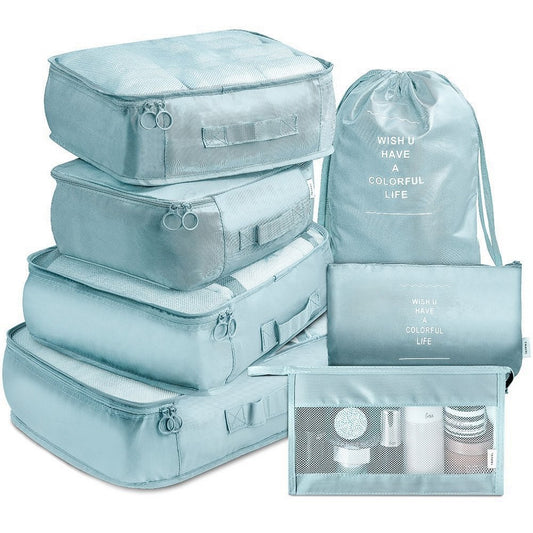 7Pcs Packing Cubes for Travel Lightweight Luggage Organizers - Blue