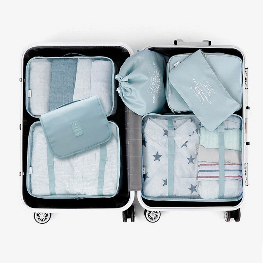 7Pcs Packing Cubes for Travel Lightweight Luggage Organizers - Blue