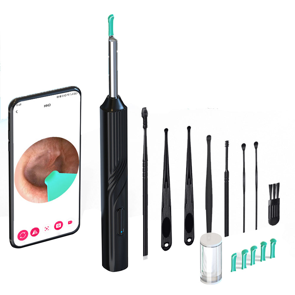 Wireless Otoscope Ear Wax Remover WiFi Earwax Removal Tool with Ear Camera-Black