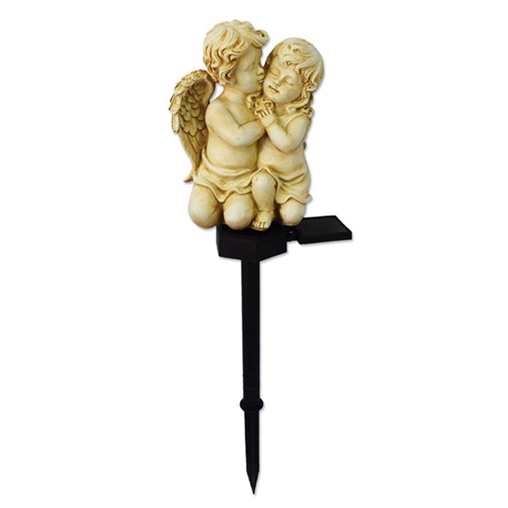 1Pc Solar Garden Light Resin Angel LED Light Yard Lamp Landscape Stake Light