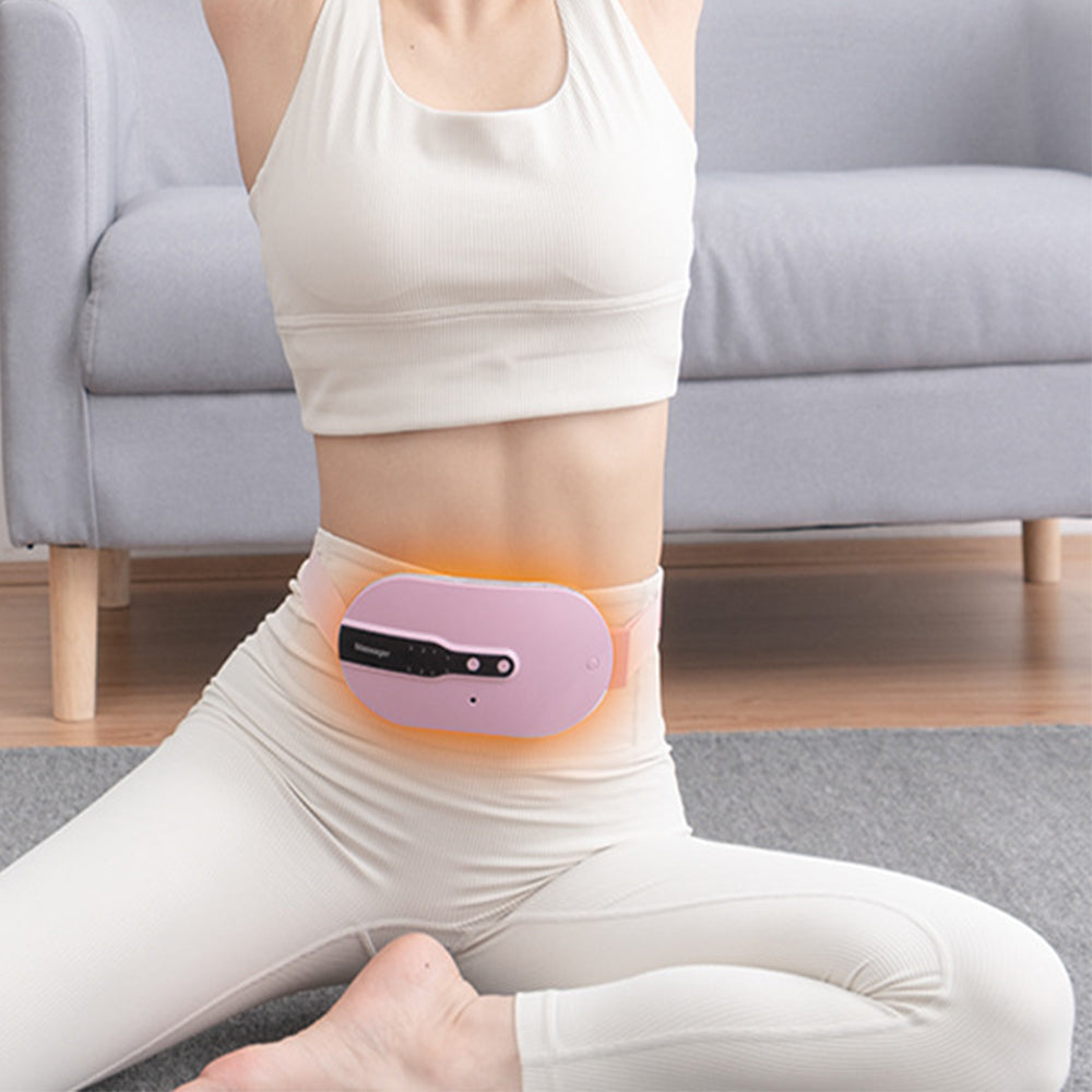 2Pcs Smart Uterine Warming Belt with 3 Heat Levels 3 Vibration Massage Modes