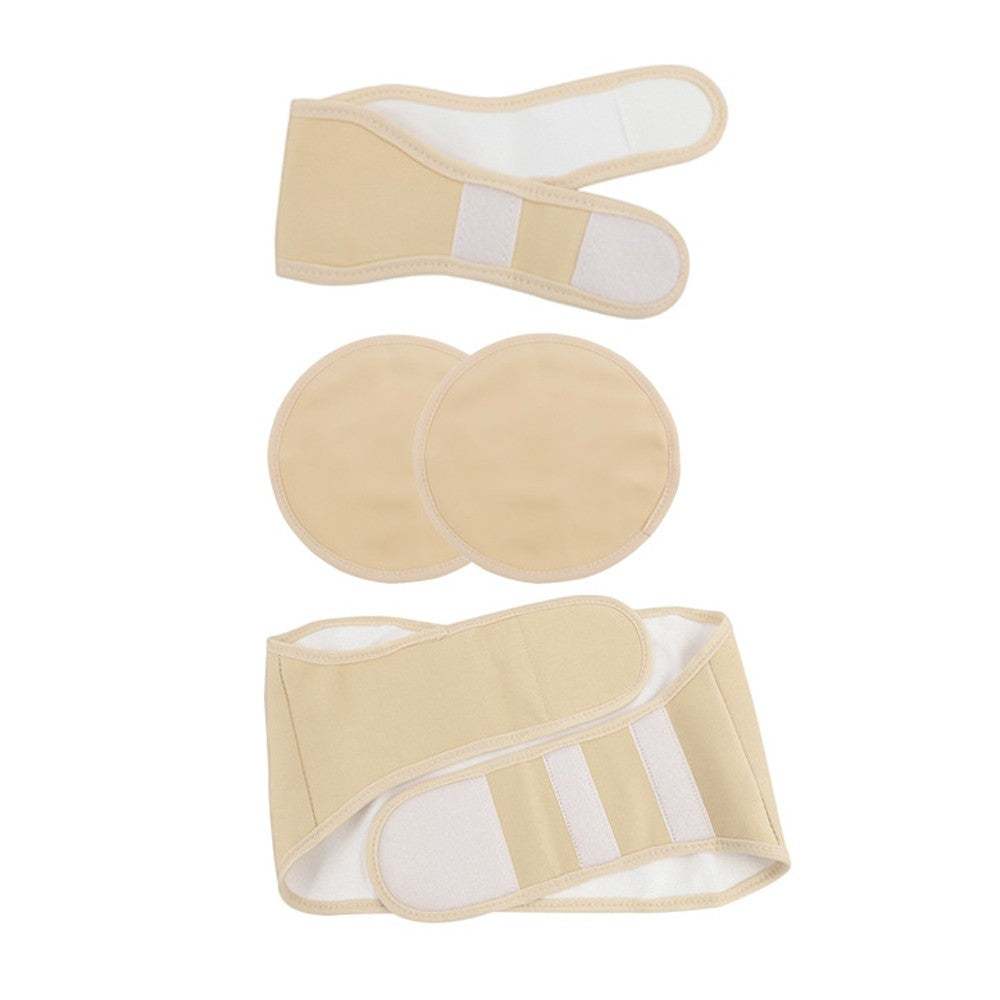 4Pcs Reusable Castor Oil Wrap Kit Compression Pack for Waist Neck Breast - Khaki