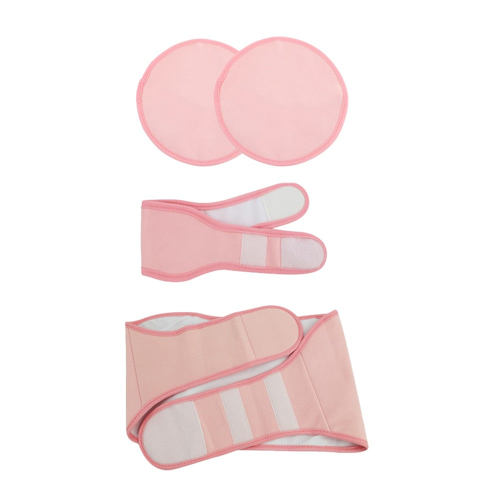 4Pcs Reusable Castor Oil Wrap Kit Compression Pack for Waist Neck Breast - Pink