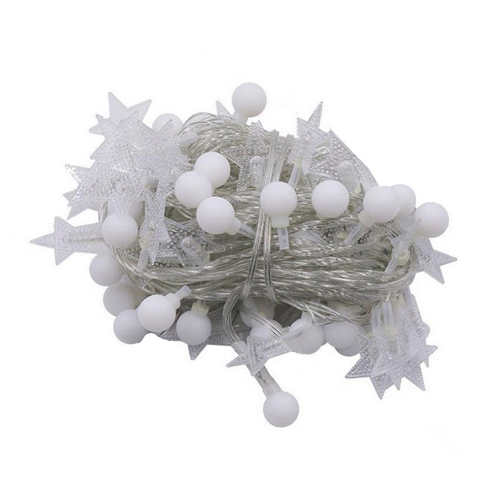 80 LEDs Star-Shaped Clear Fairy String Lights Star Clear Ball Warm Color