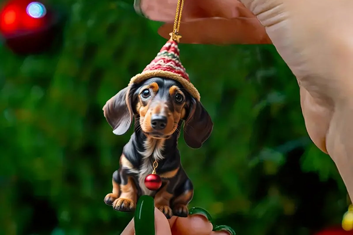 14Pcs Dachshund Dog Christmas Ornaments Xmas Tree Decor