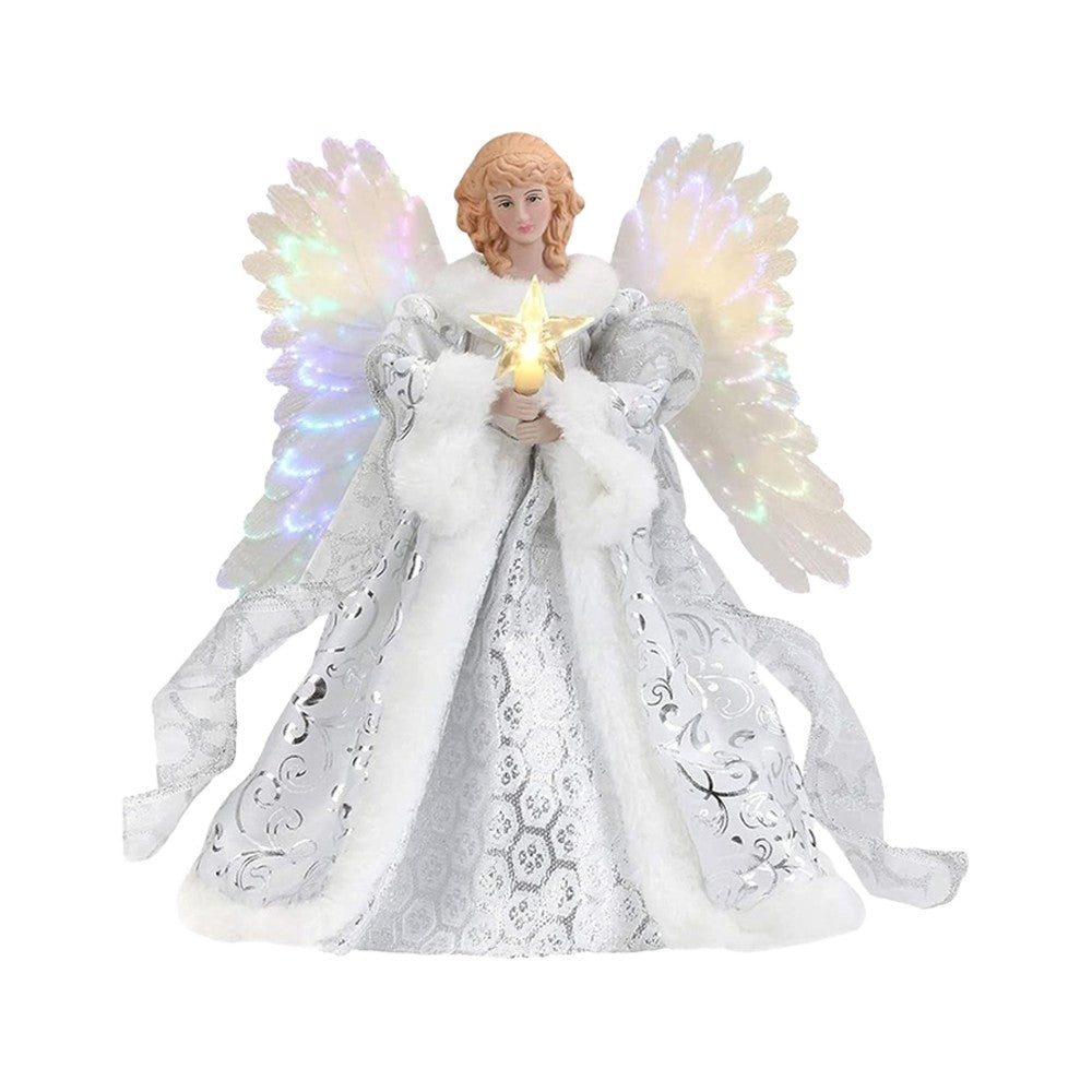 1Pc 25cm Christmas Tree Topper Angel Fairy Xmas Tree Top Ornament Decoration