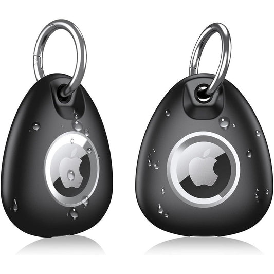 2Pcs Shockproof Protective Case Cover for Apple AirTag with Anti-lost Keyring