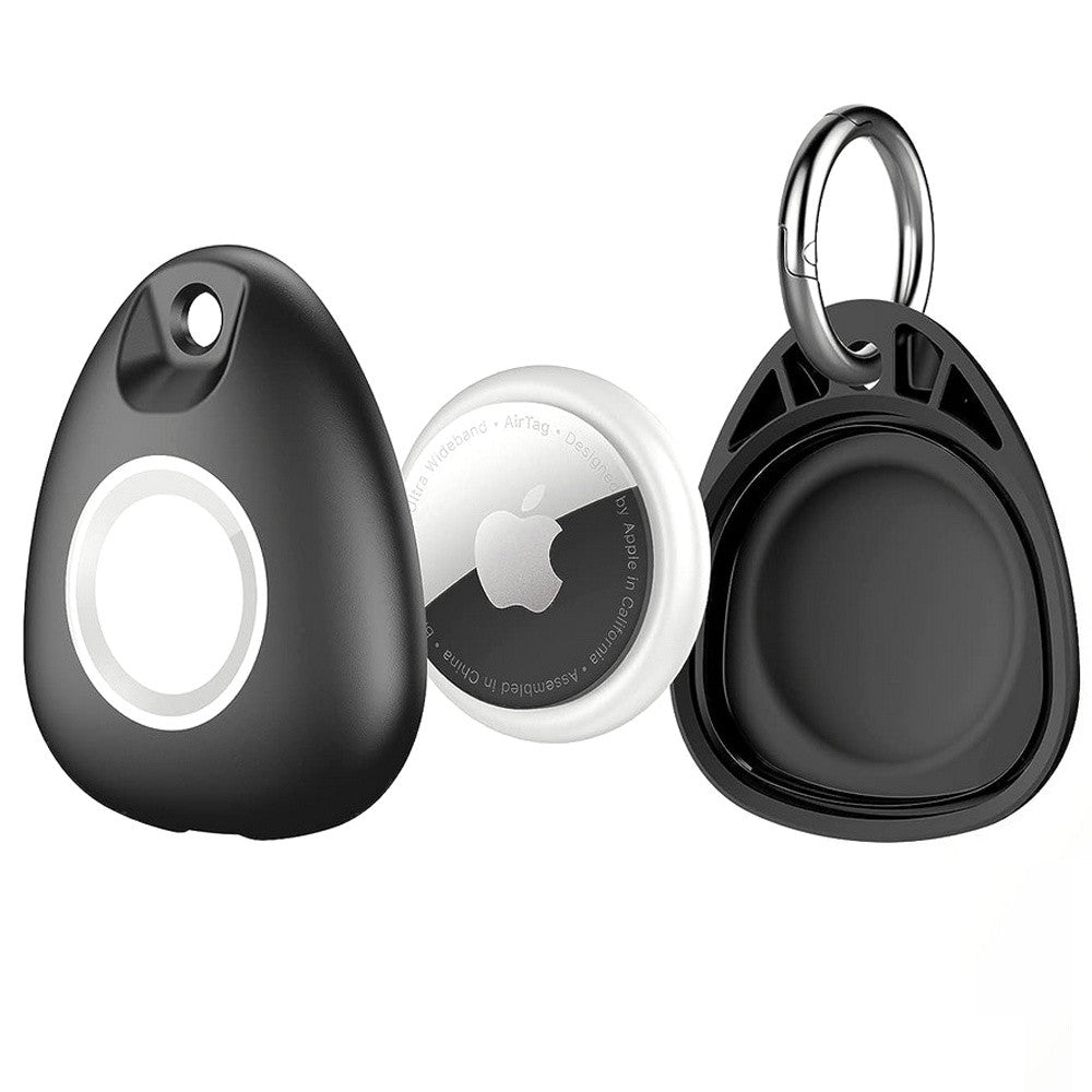 4Pcs Shockproof Protective Case Cover for Apple AirTag with Anti-lost Keyring