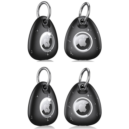 4Pcs Shockproof Protective Case Cover for Apple AirTag with Anti-lost Keyring