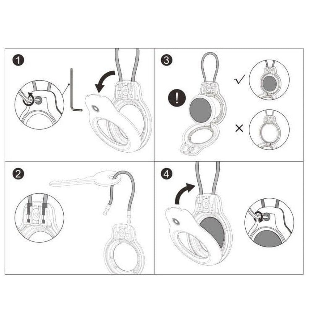 1Pc for Apple AirTag Protective Case Secure Holder - Black