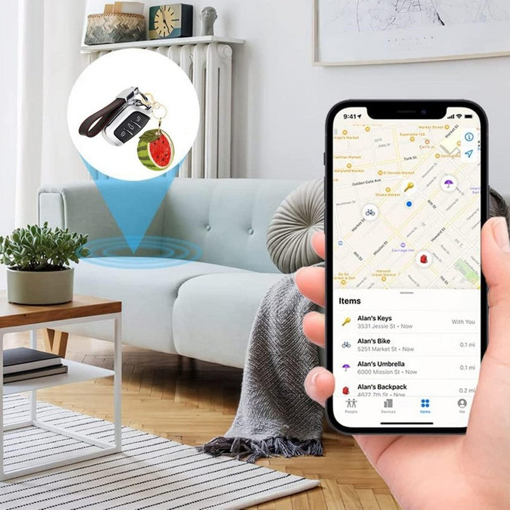 1Pc for Apple AirTag Protective Case Holder with Keychain Ring - Watermelon