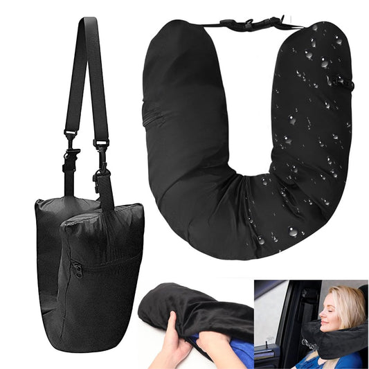 1Pc Stuffable Travel Neck Pillow Carry-On Luggage Unfilled Pillowcase - Style 1