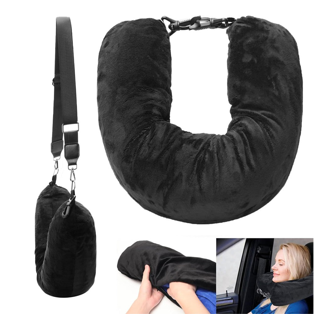 1Pc Stuffable Travel Neck Pillow Carry-On Luggage Unfilled Pillowcase - Style 2