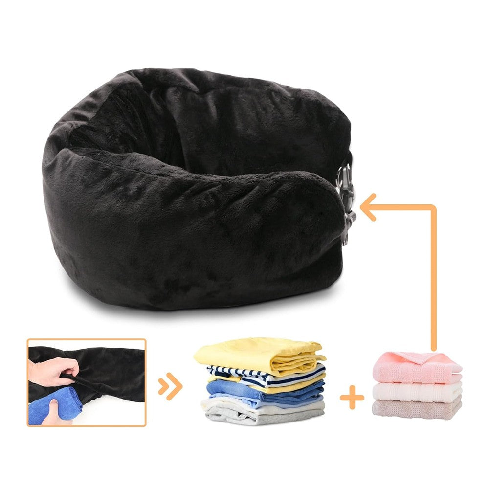 1Pc Stuffable Travel Neck Pillow Carry-On Luggage Unfilled Pillowcase - Style 2